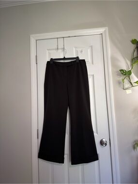Rafaella Black Wide-Leg Dress Pants Polyester Zip Women size 14